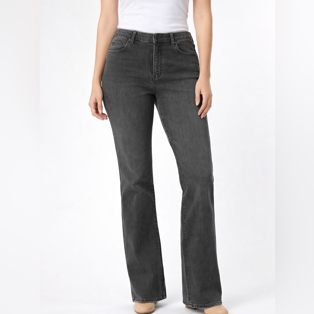 d&co Signature Gray Bootcut Jeans Stretch Mid Rise Size 10